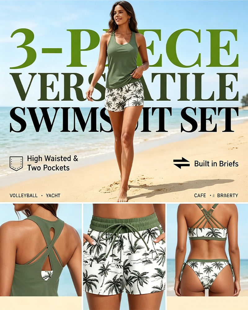 Mauren | Three-Piece Bikini & Cover-Up Set