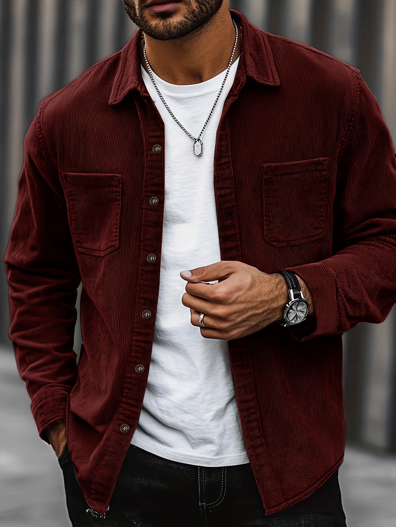 Bryce | Ribbed Textured Overshirt