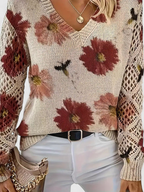 Aurelia – Elegant Floral Sweater