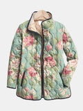 Kaevia | Retro Floral Patterned Quilted Jacket