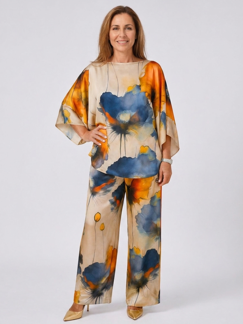 Maelora | Satin Two-Piece Women's Set