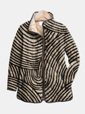 Orlise | Retro Hand-Drawn Circle Design Quilted Jacket