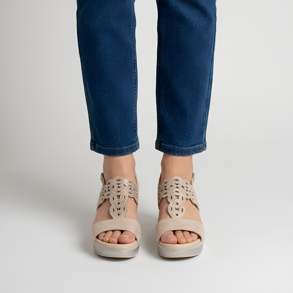 Sally | Chic Open-Toe Comfortable Wedge Sandals