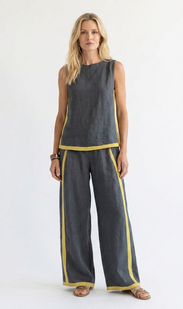 Denise | Casual Sleeveless Wide Leg Set