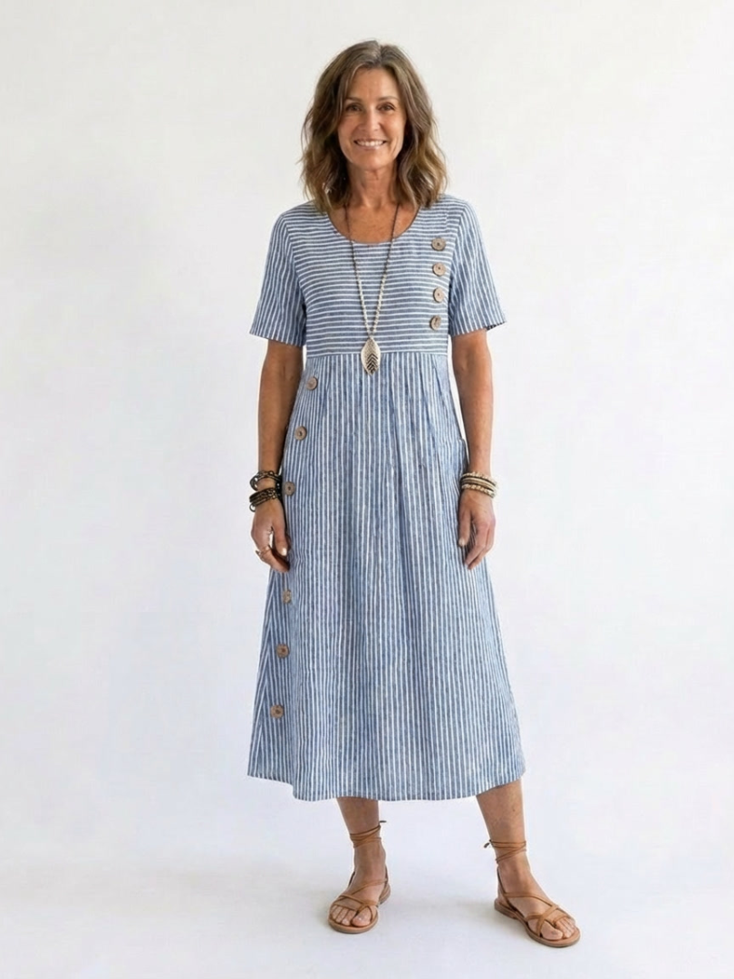 Wanda Striped Midi Dress