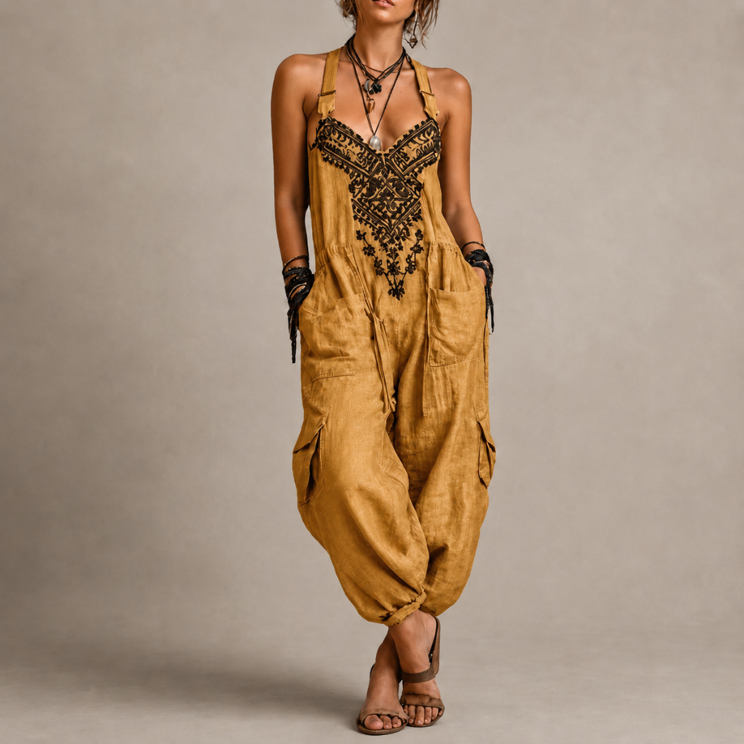 Ginna | Bohemian Embroidered Jumpsuit