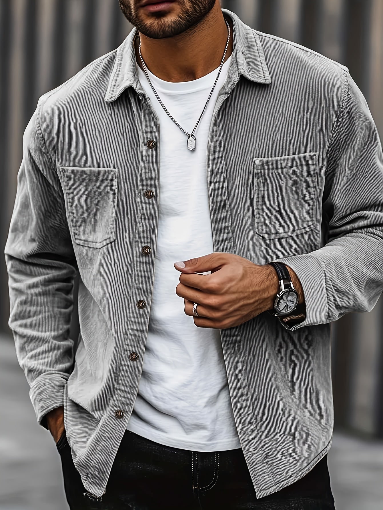 Bryce | Ribbed Textured Overshirt