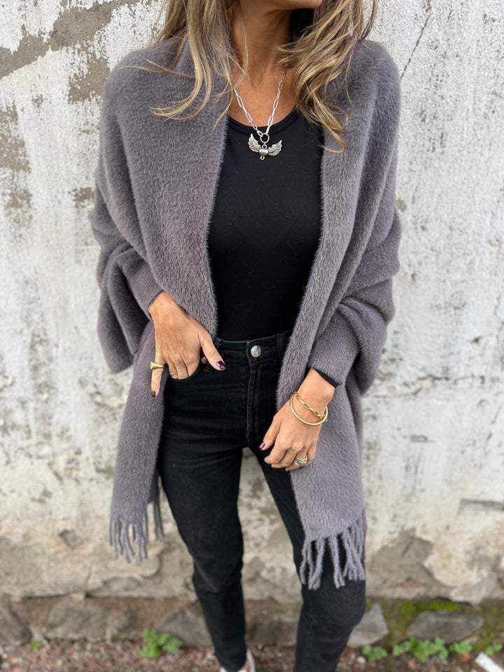 SUSAN | FUZZY WRAP WITH SLEEVES