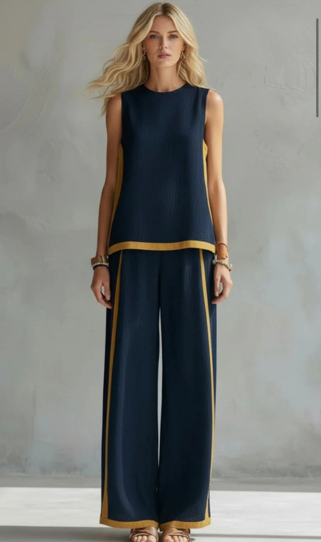 Denise | Casual Sleeveless Wide Leg Set