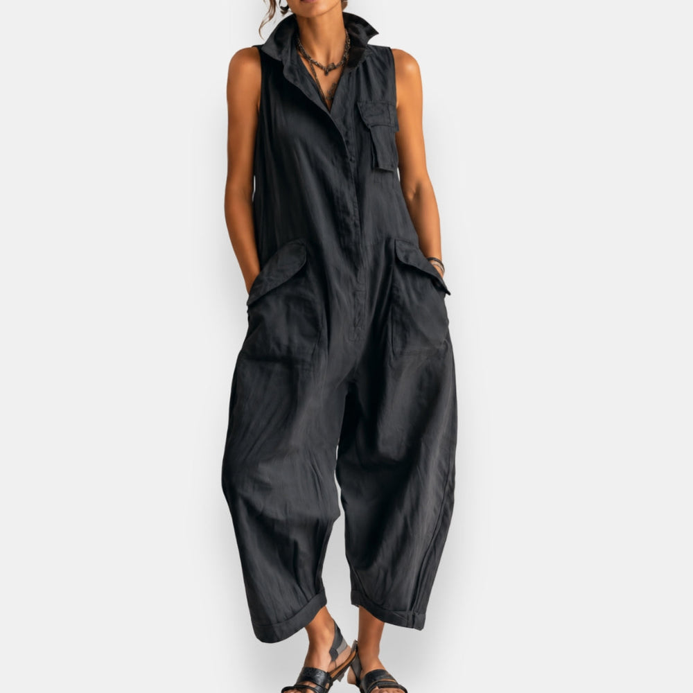 Sharon | SLEEVELESS CARGO JUMPSUIT