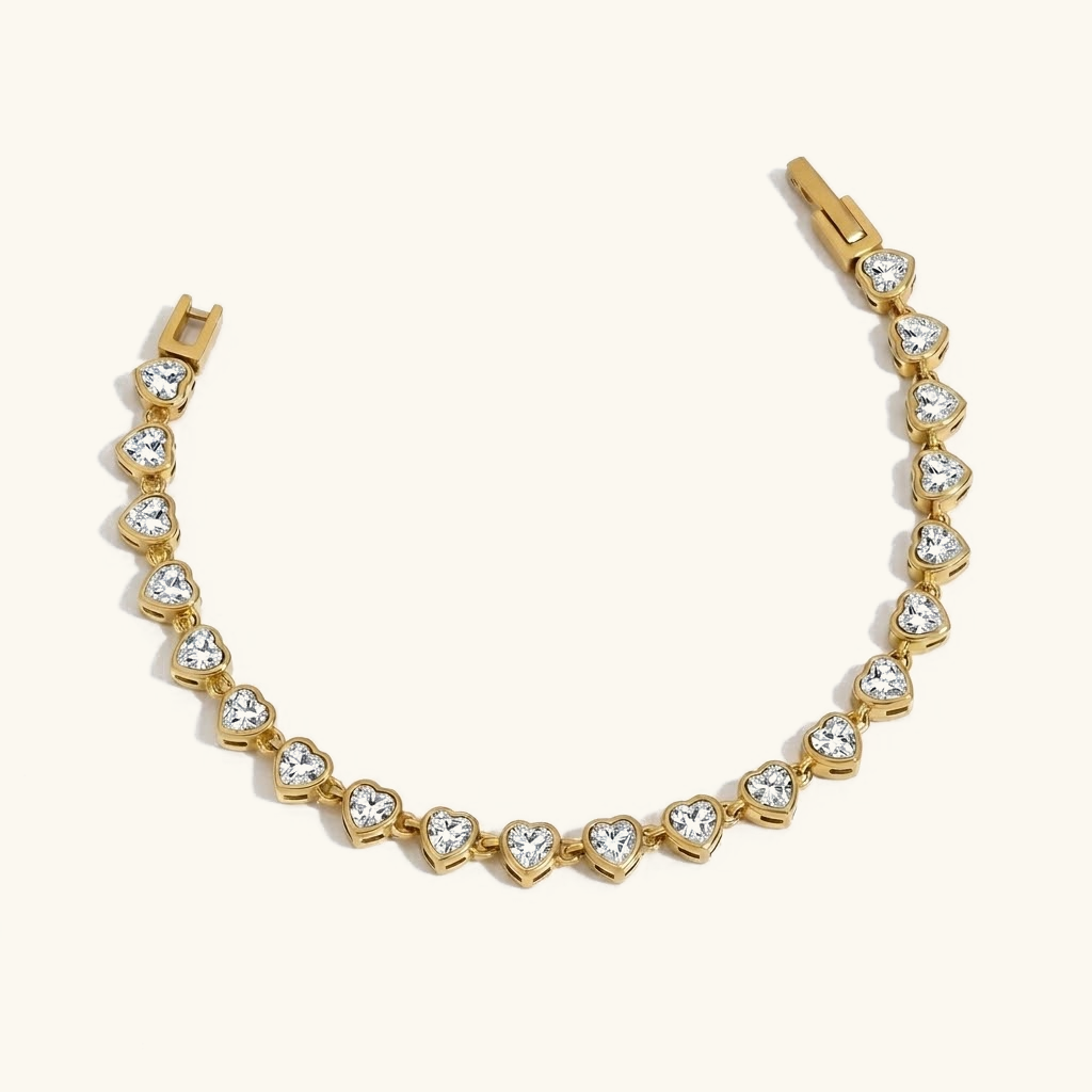 Romani Heart Shaped Tennis Bracelet