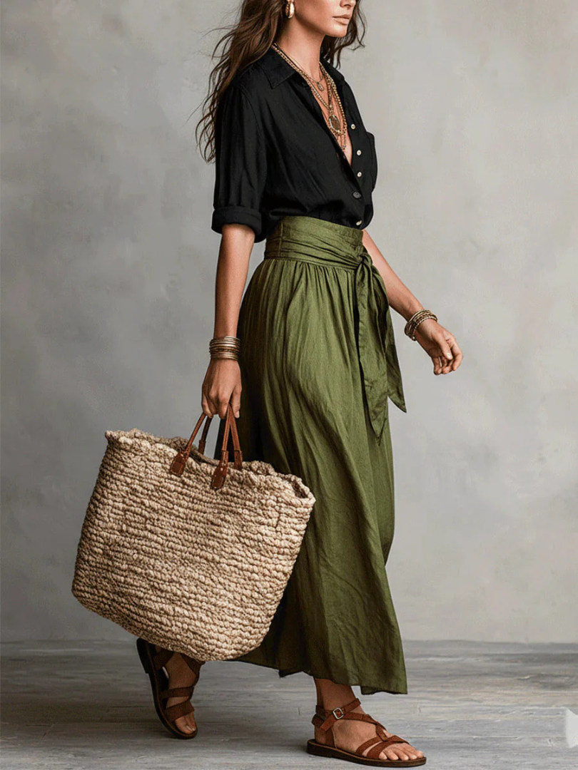 Prudence | Bohemian Chic Wrap Skirt & Blouse Set