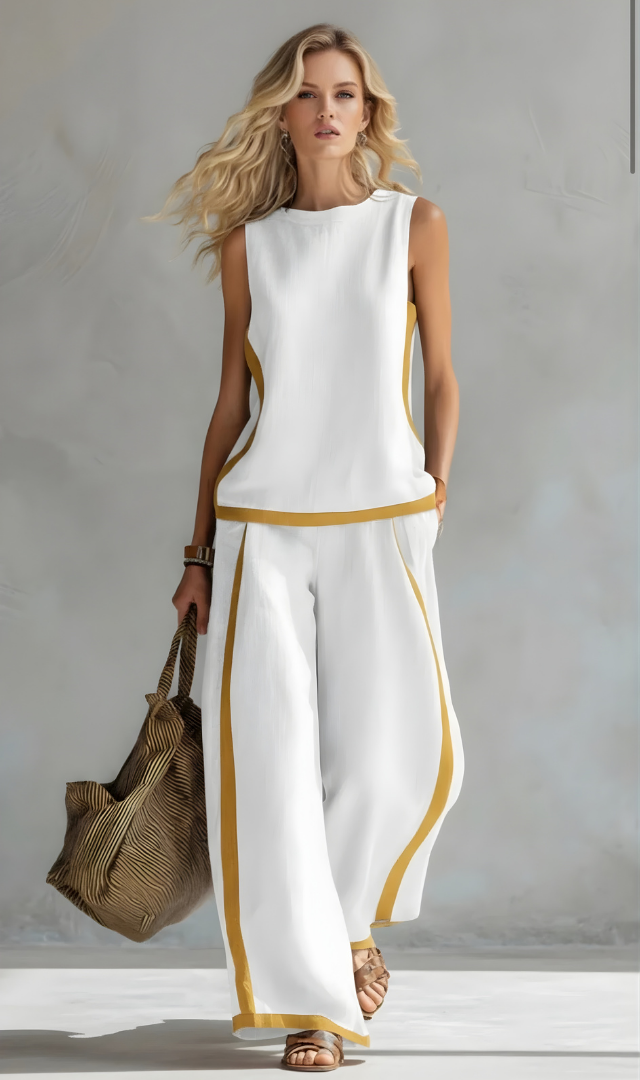 Denise | Casual Sleeveless Wide Leg Set