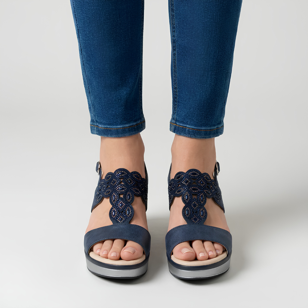 Sally | Chic Open-Toe Comfortable Wedge Sandals