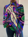 Evie | Retro Abstract Turtleneck
