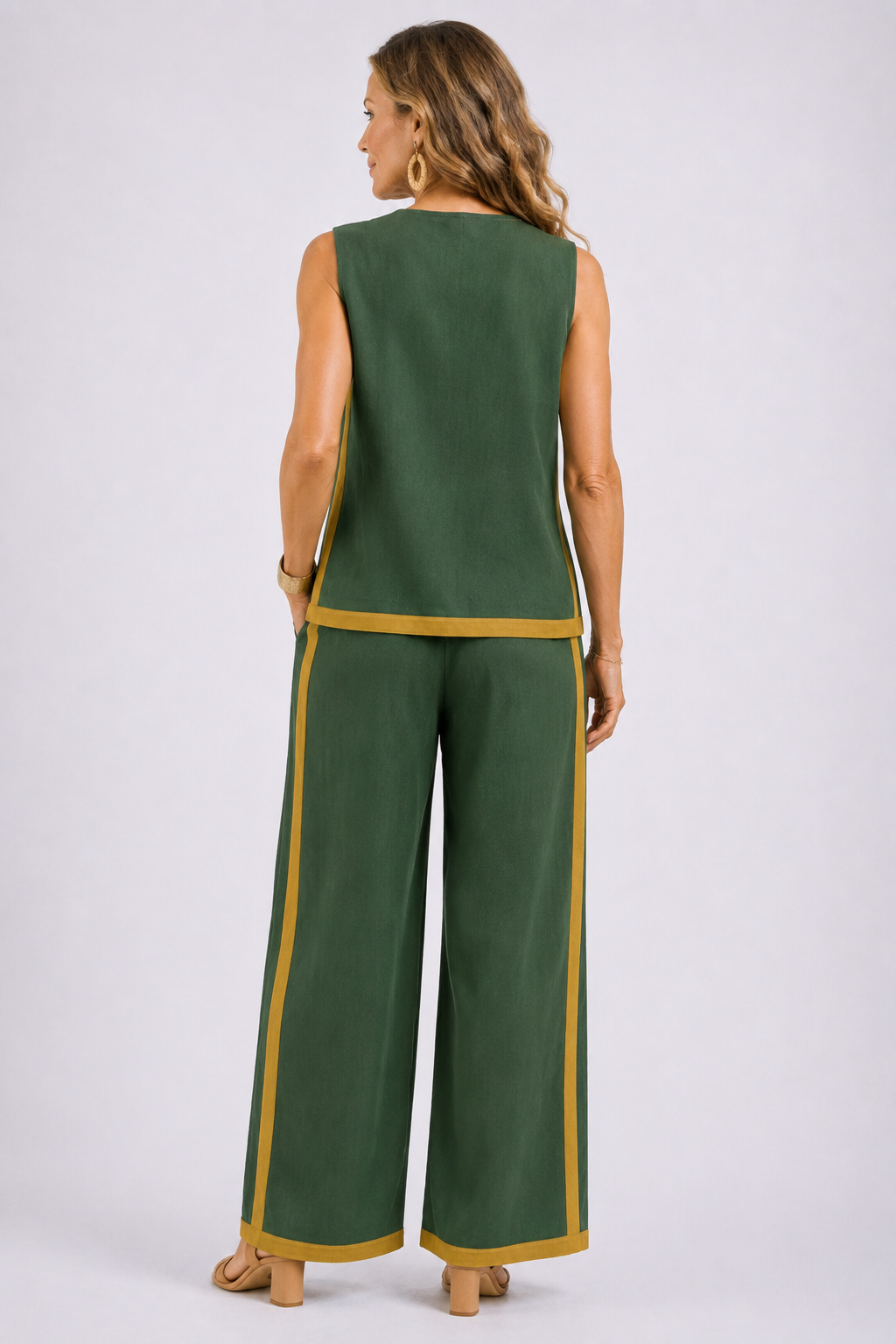 Denise - Casual Sleeveless Wide Leg Set