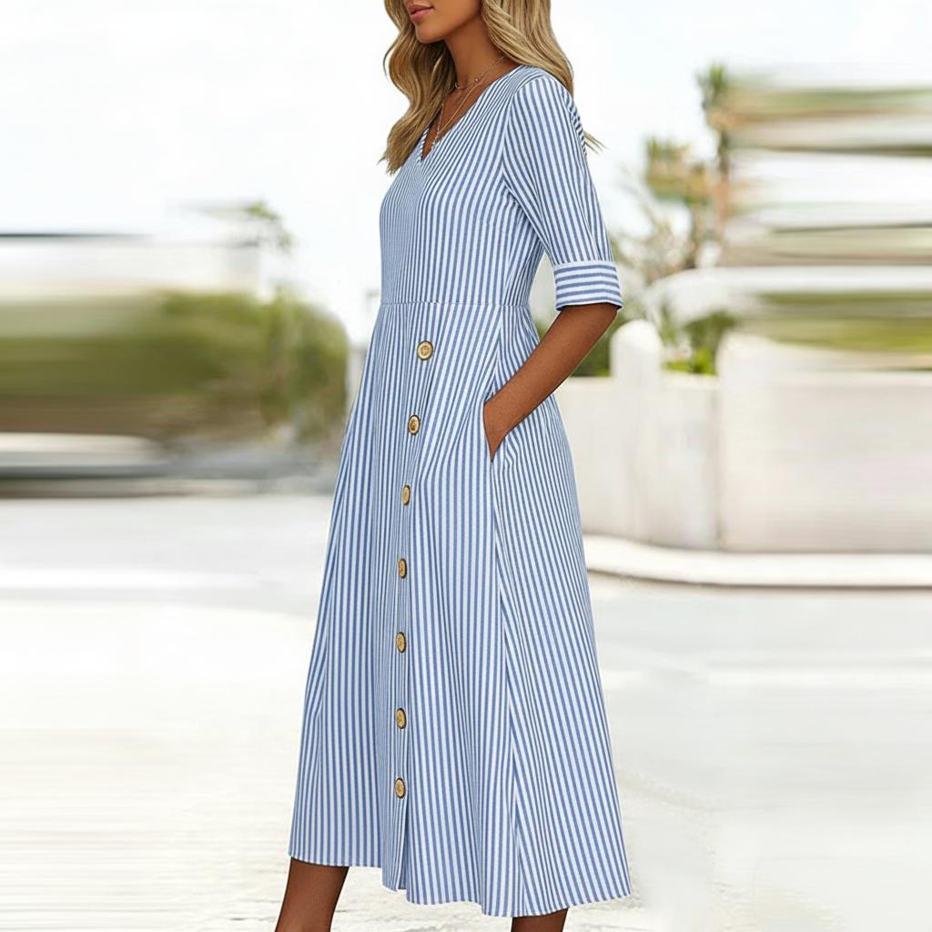 Gertie | Classic Timeless Button-Down Midi Dress