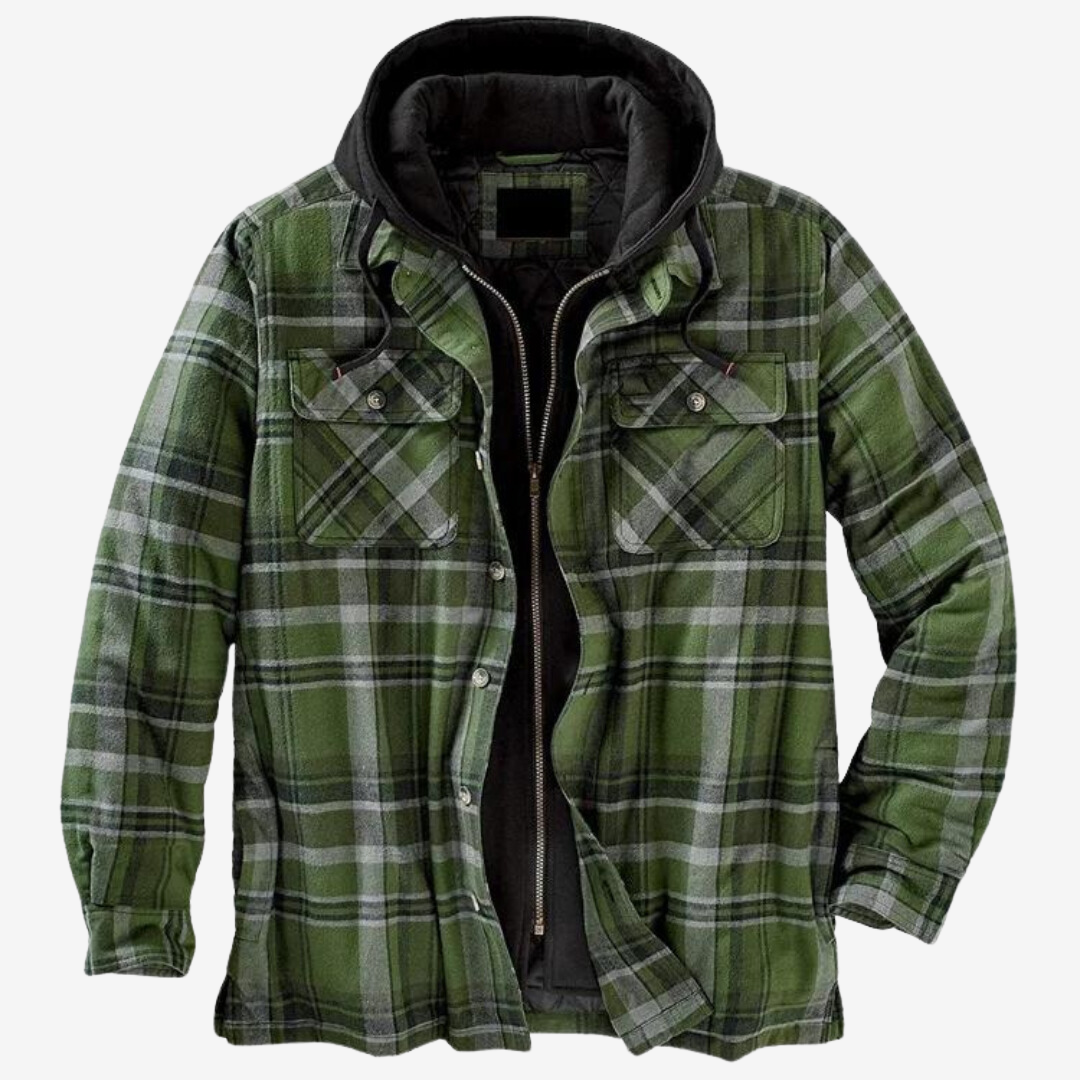 Morrison | Men's Hooded Flannel Jacket - Padded