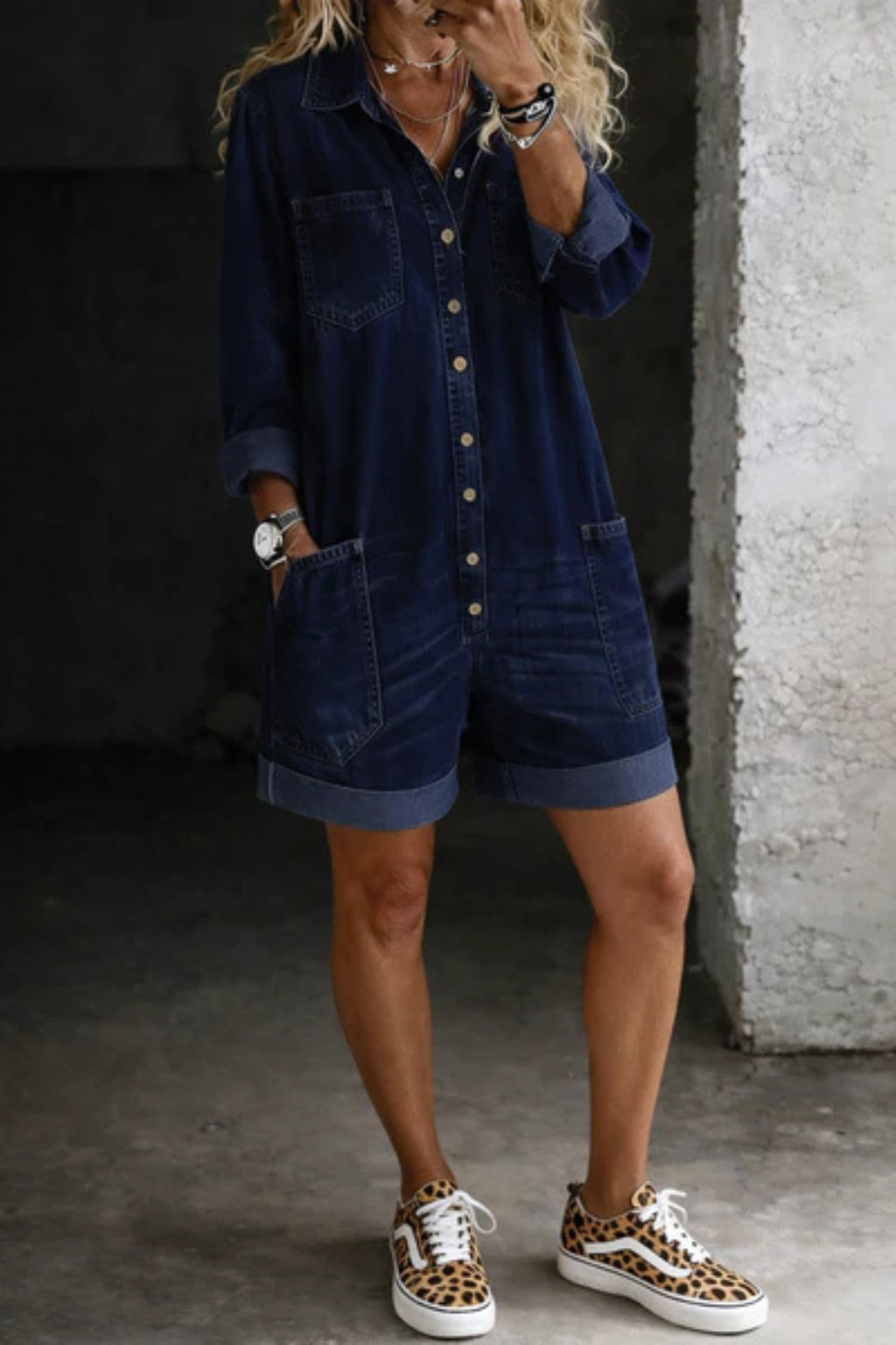 Nora | Casual Denim Jumpsuit Shorts