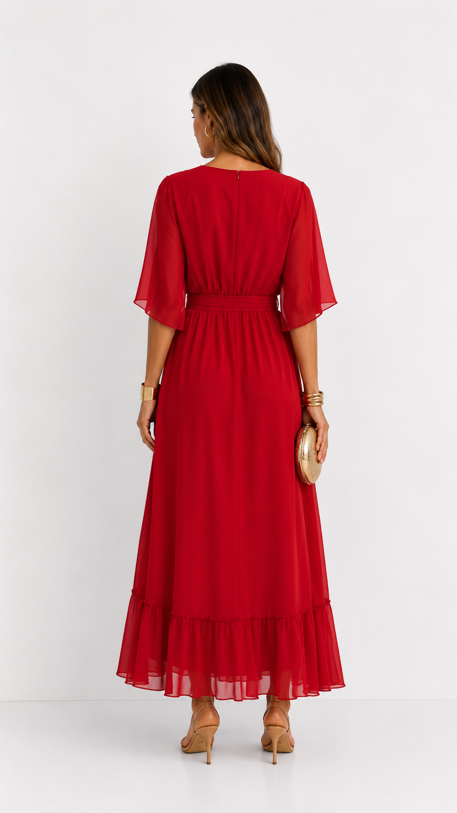 Eloise | Elegant Chiffon Wrap Maxi Dress