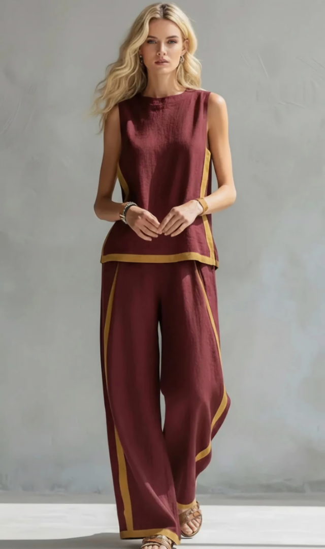Denise | Casual Sleeveless Wide Leg Set