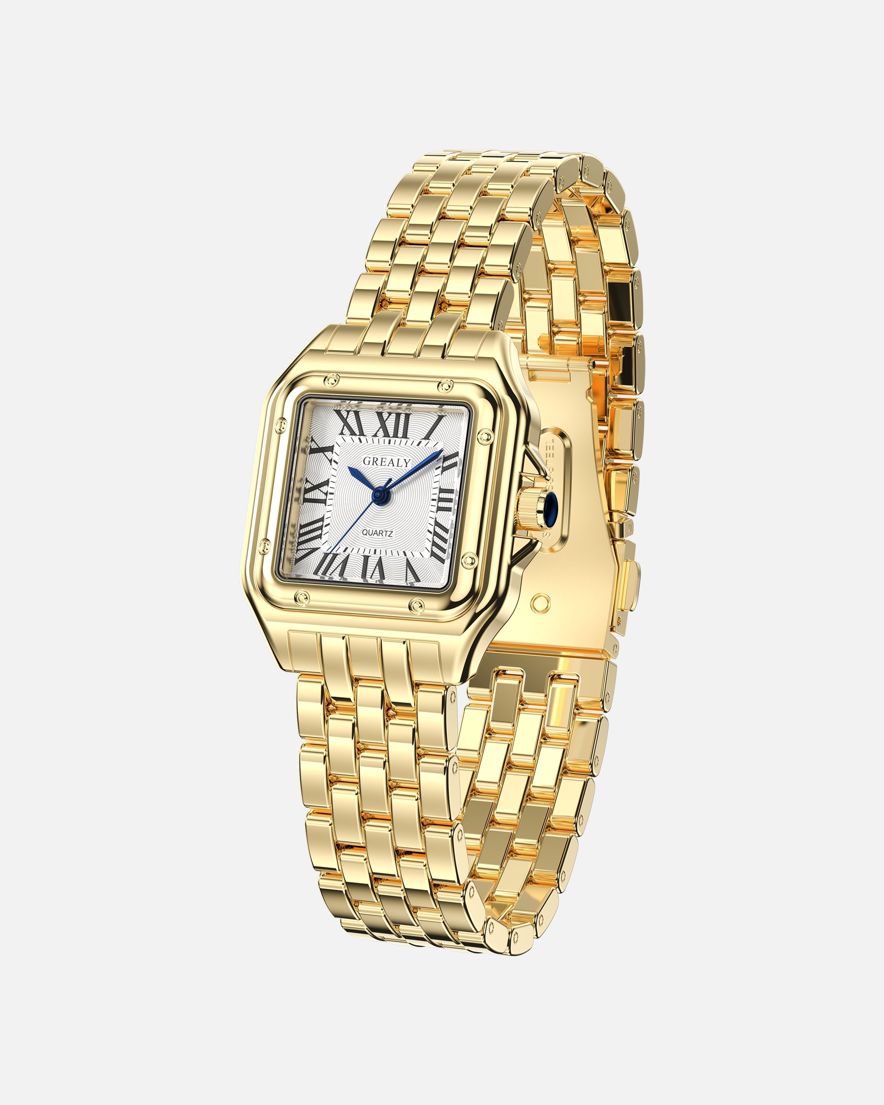 Grealy RVS Watch – Gold-Colored Vintage Quartz Watch