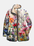 Zayrah | Charming Vintage Floral Print Quilted Jacket