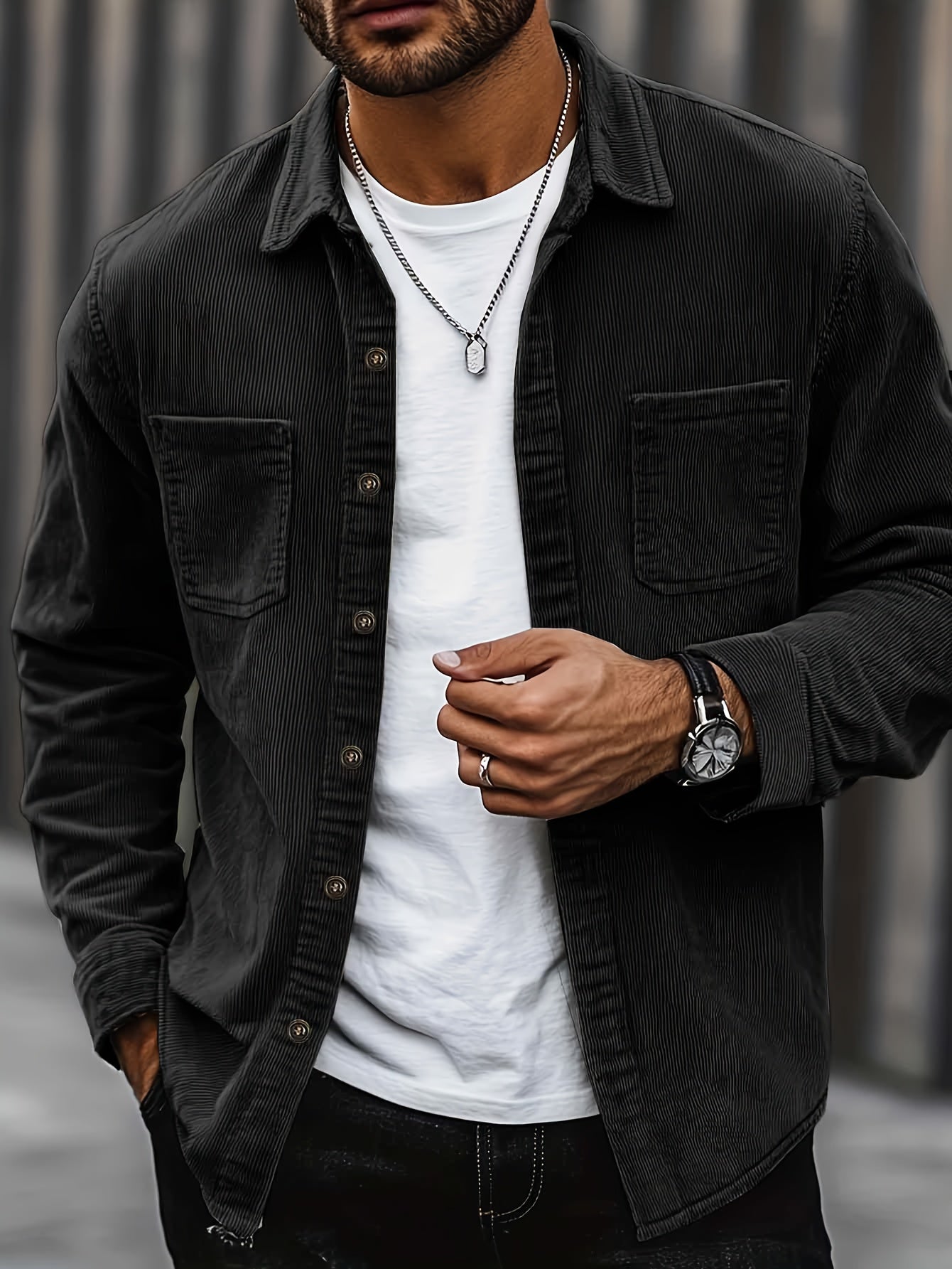 Bryce | Ribbed Textured Overshirt