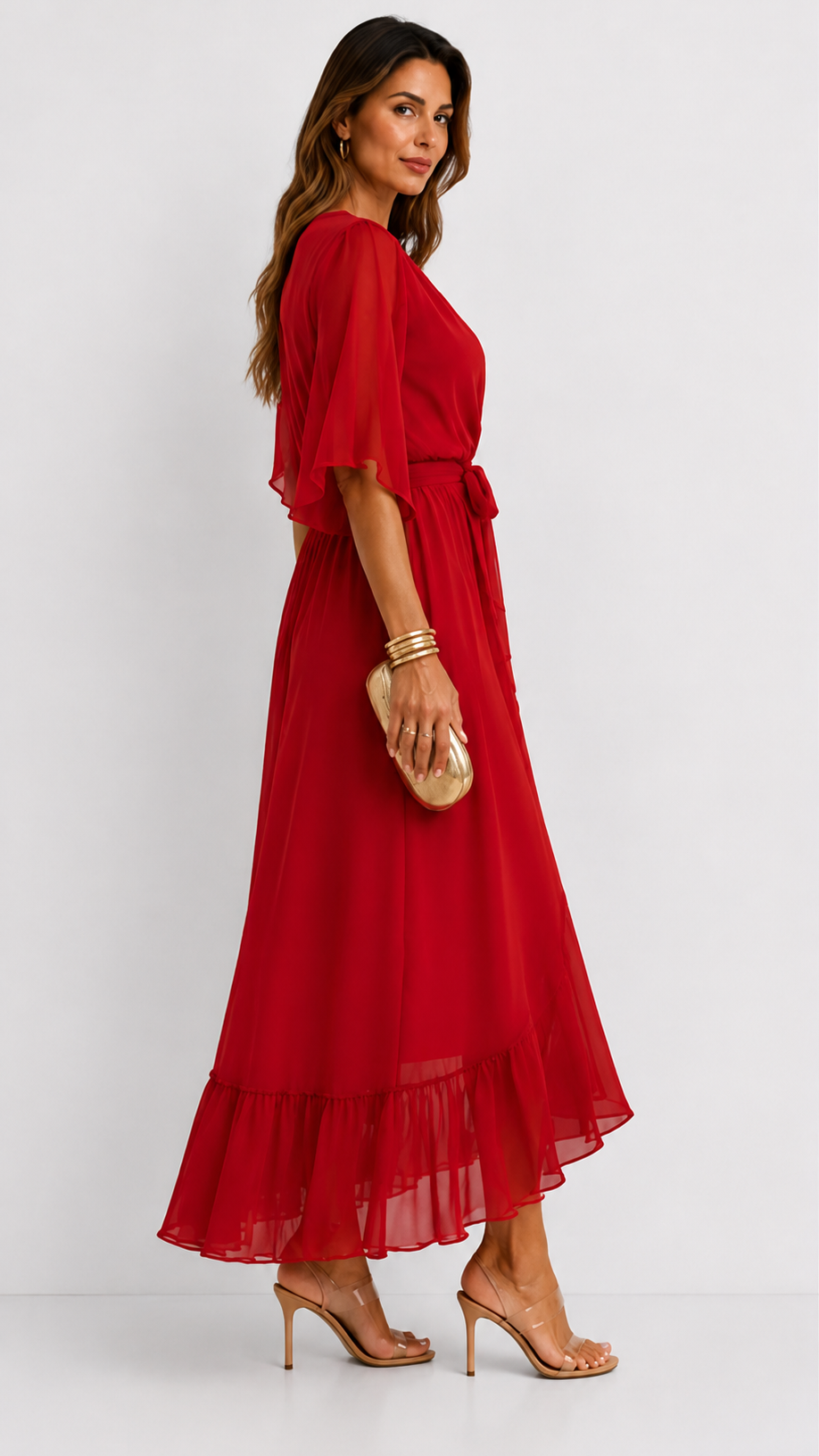 Eloise | Elegant Chiffon Wrap Maxi Dress