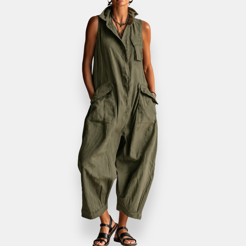 Sharon | SLEEVELESS CARGO JUMPSUIT