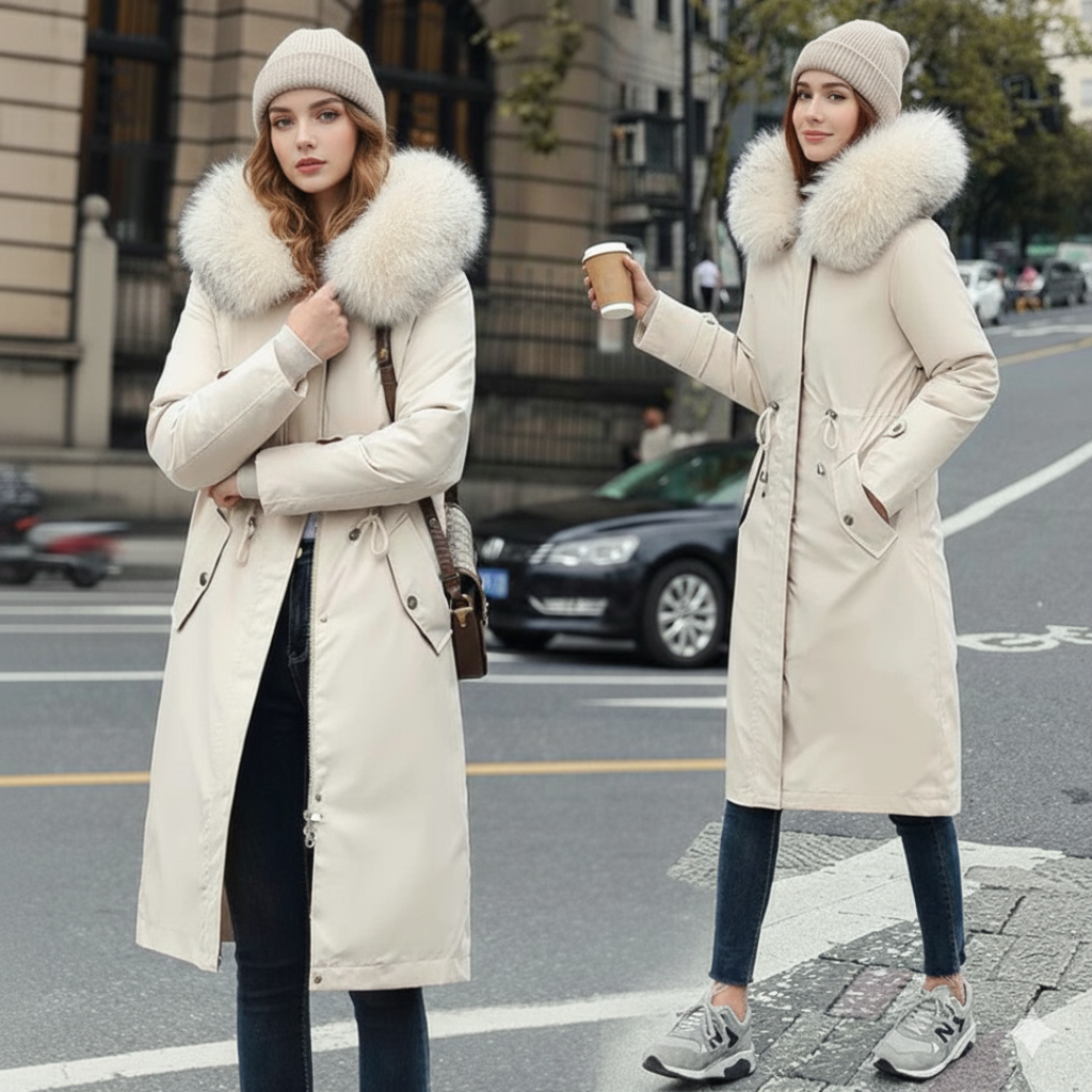 Fionna – Women's Winter Jacket with Hood and Soft Fur Collar