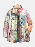 Melorae | Casual Floral Print Quilted Jacket