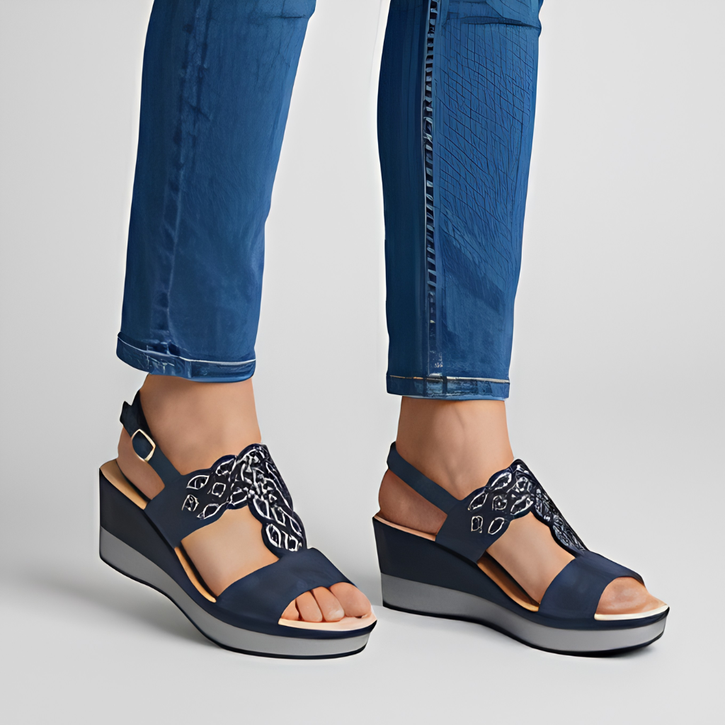 Sally | Chic Open-Toe Comfortable Wedge Sandals