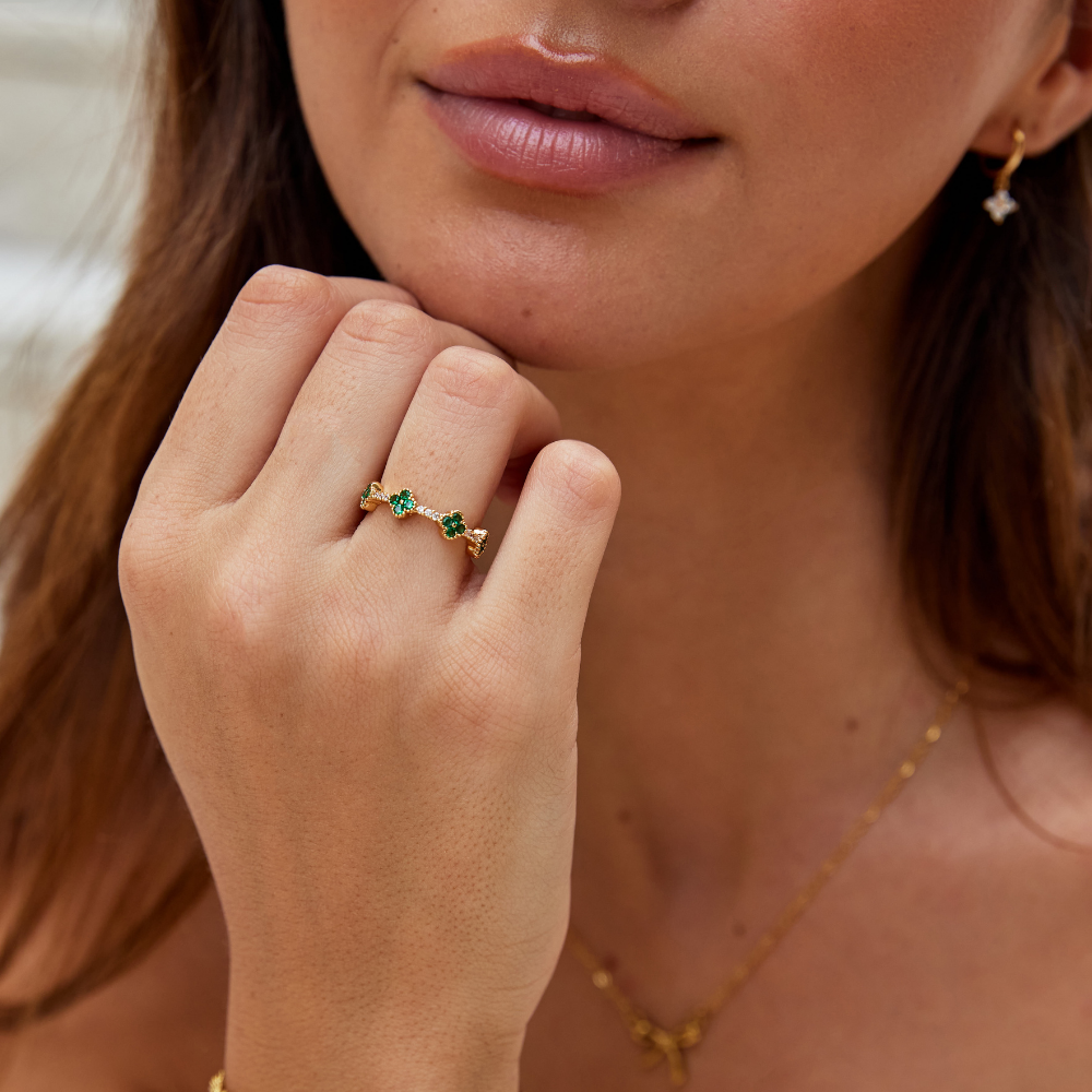 Clover Crystal Ring