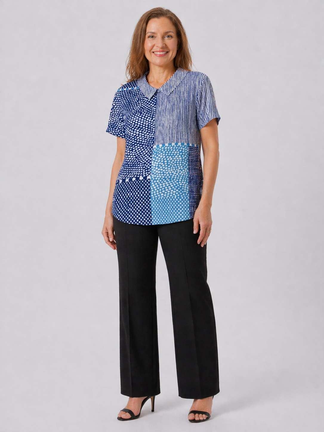Ella | Patchwork Print Shirt