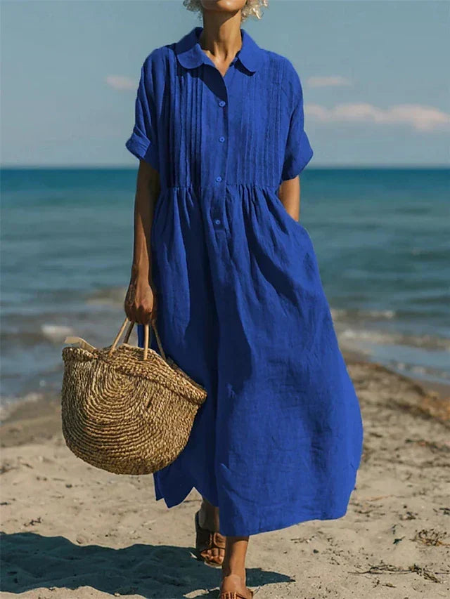 Mandy | Elegant Collared Maxi Dress
