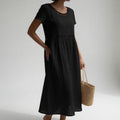 Olivia | Eyelet Trim Midi Dress