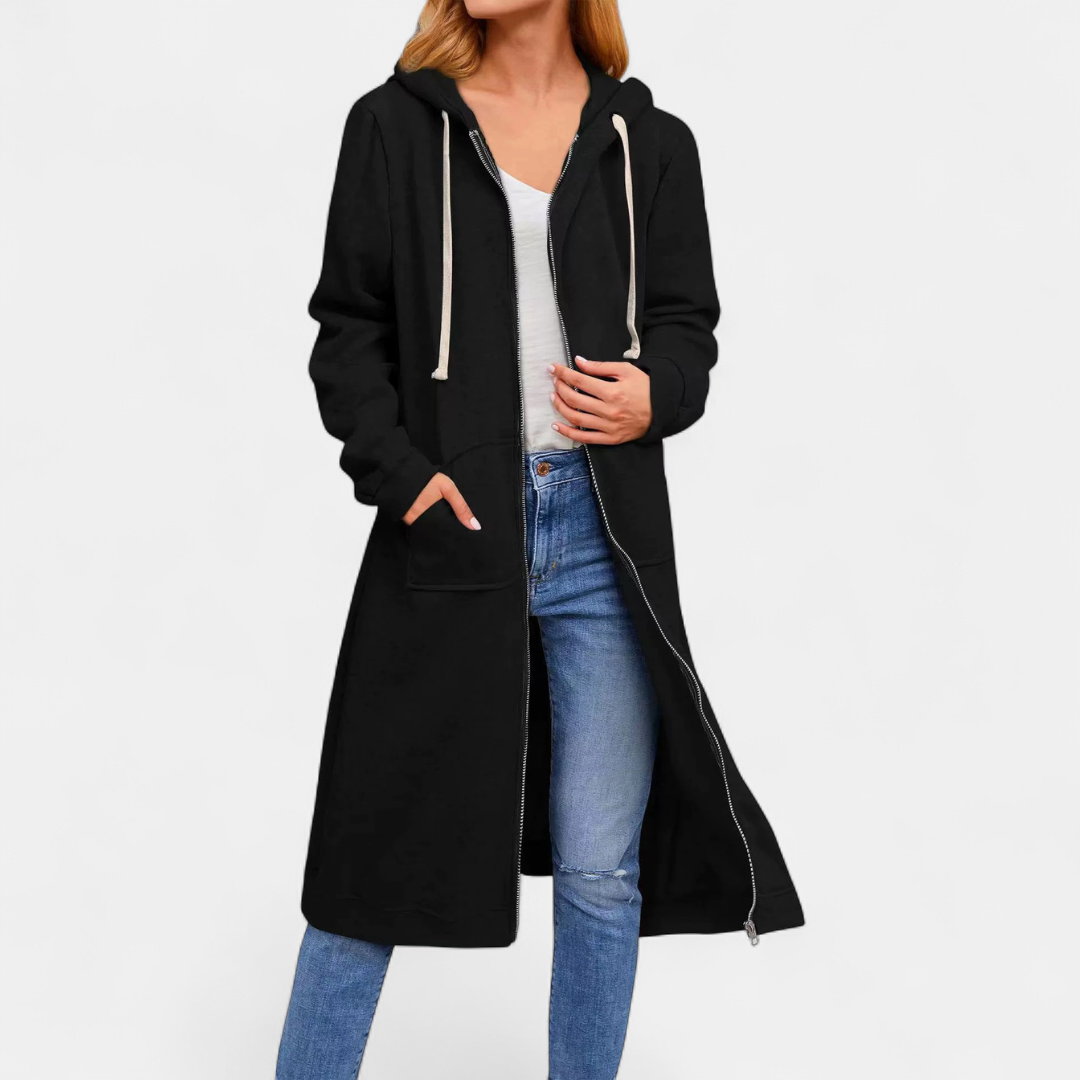 Dianna – Relaxed Zip-Up Longline Cardigan