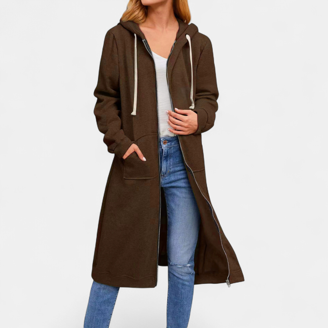Dianna – Relaxed Zip-Up Longline Cardigan