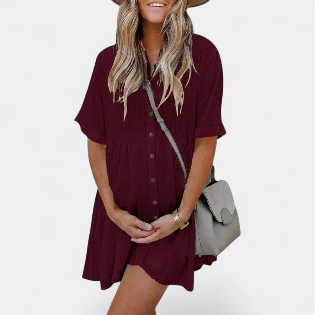 Bella – Relaxed Button-Front Dress