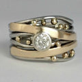 Leticia - Zircon Ring with Vintage Gold Inlay