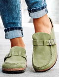 The Everyday Suede Buckle Mule