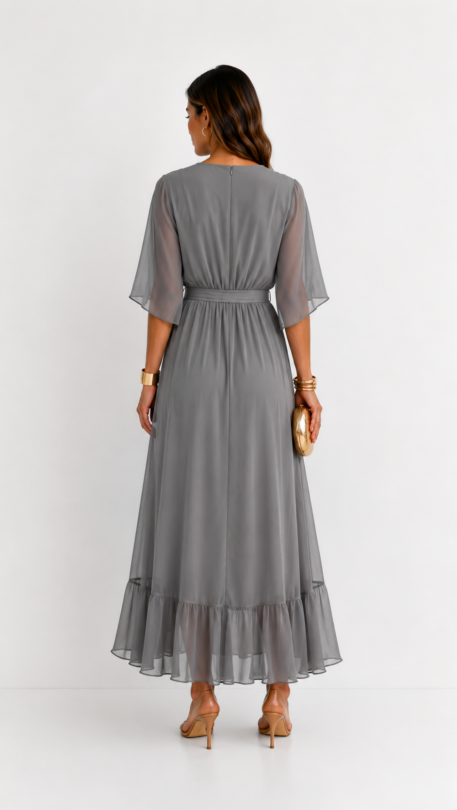 Eloise | Elegant Chiffon Wrap Maxi Dress