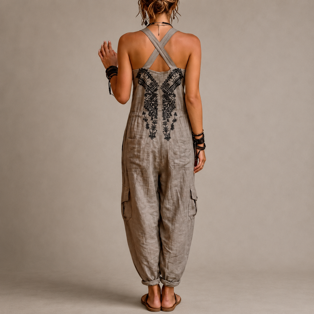 Ginna | Bohemian Embroidered Jumpsuit