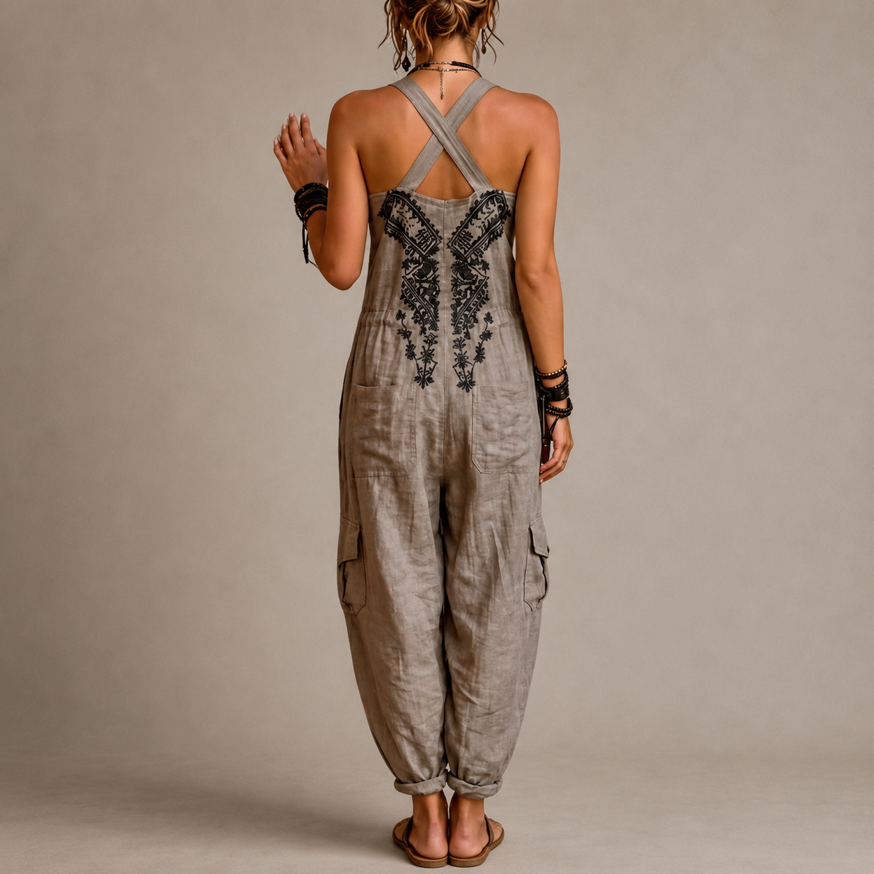 Ginna | Bohemian Embroidered Jumpsuit