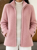 Carissa - Full-Zip Lambswool-Feel Stand Collar Jacket
