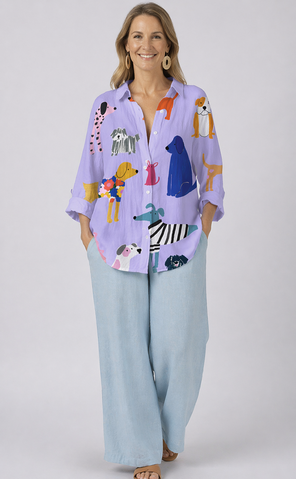 Lorissa | Playful Dogs Blouse