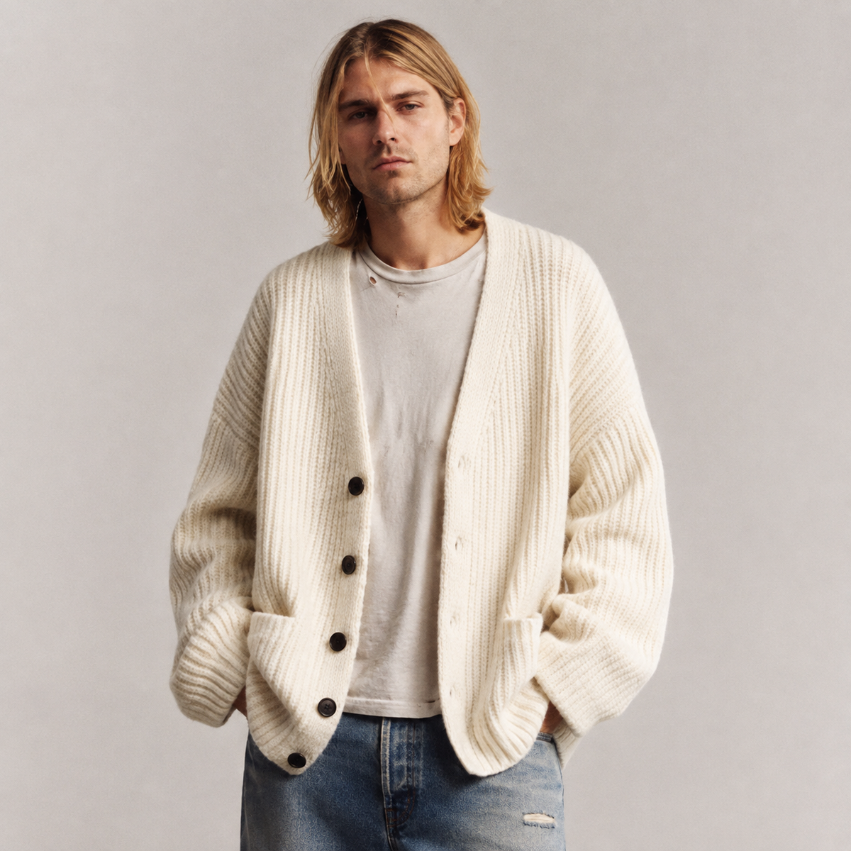 Relaxed V-Neck Cardigan