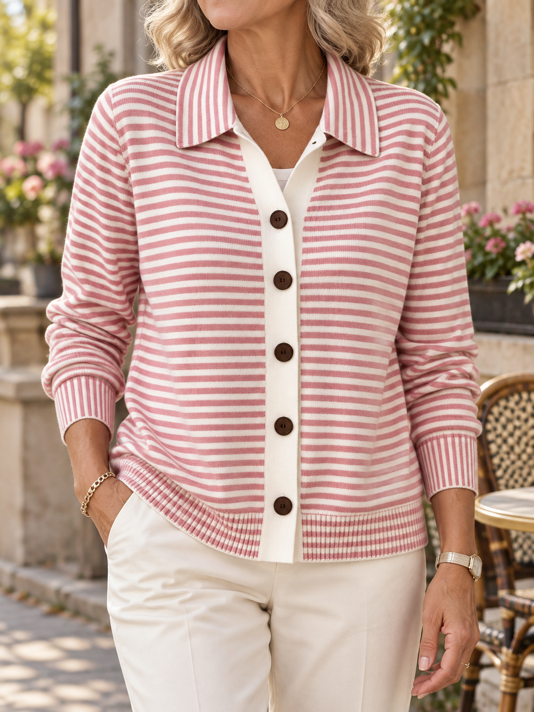 Nala | Striped Button Cardigan