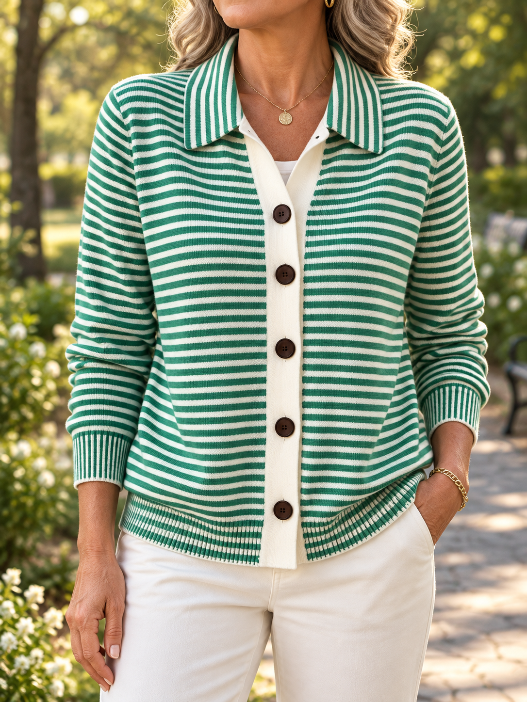 Nala | Striped Button Cardigan